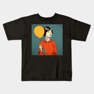 Asian woman with balloon Kids T-Shirt